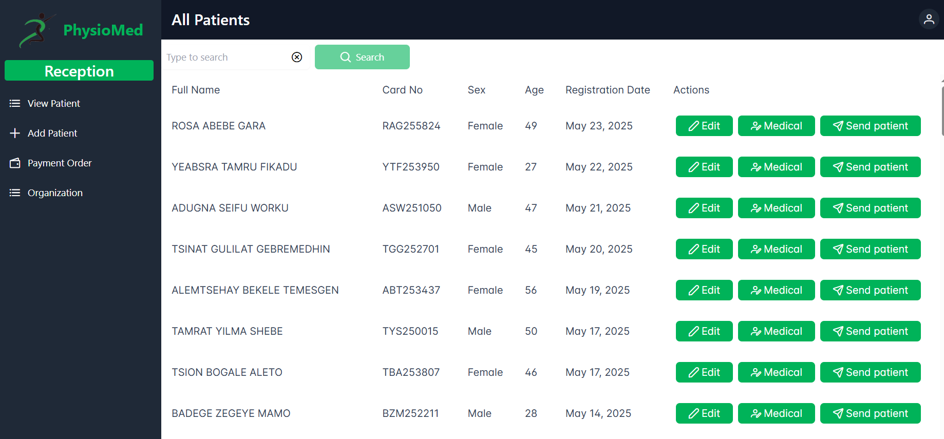 Physiotherapy Clinic Management — Backend API Screenshot